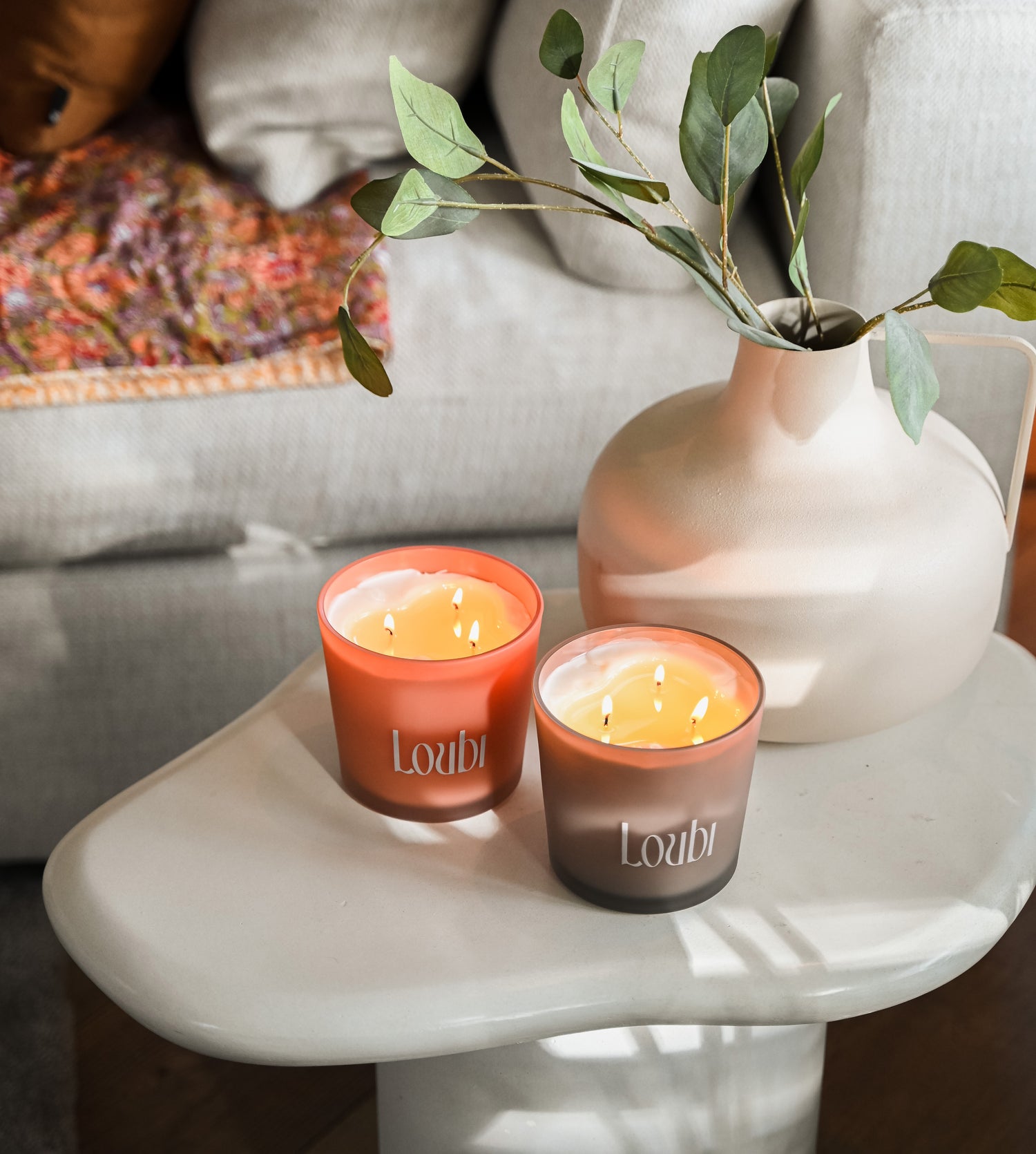 Loubi geurkaars, veel branduren, refill